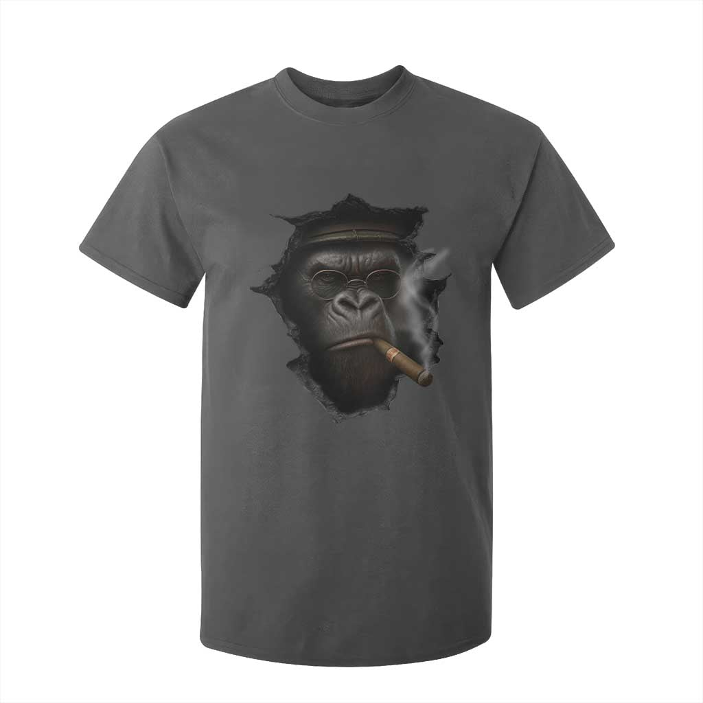 Cool Gorilla With Cigar T Shirt For Kid Animal Lover Gift TS12 Dark Heather Print Your Wear