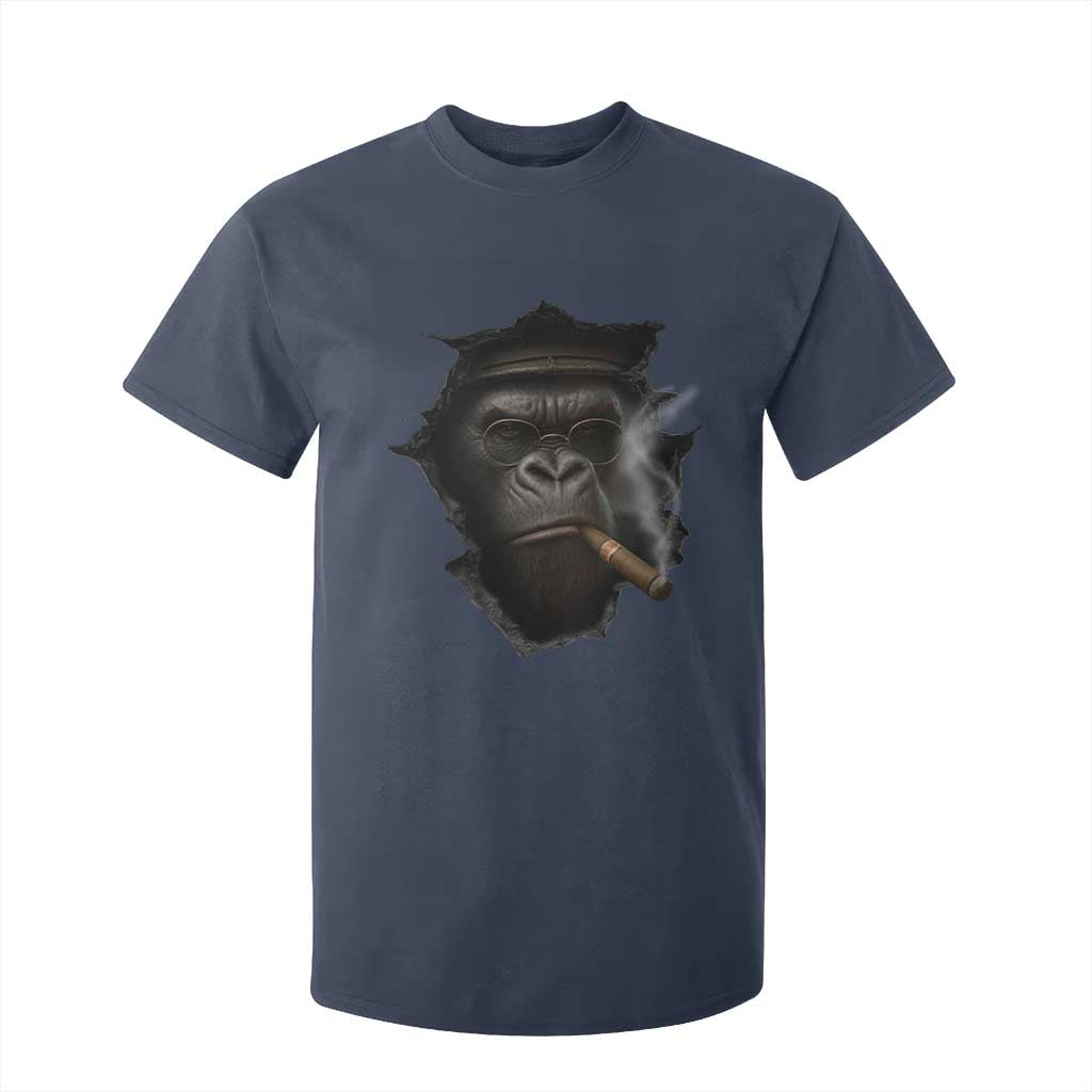 Cool Gorilla With Cigar T Shirt For Kid Animal Lover Gift TS12 Navy Print Your Wear