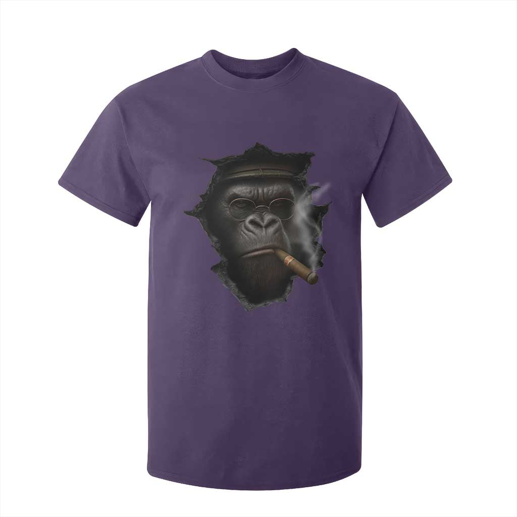 Cool Gorilla With Cigar T Shirt For Kid Animal Lover Gift TS12 Purple Print Your Wear