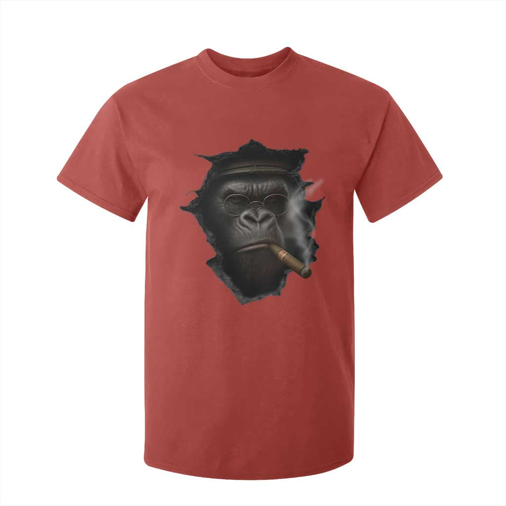Cool Gorilla With Cigar T Shirt For Kid Animal Lover Gift TS12 Red Print Your Wear