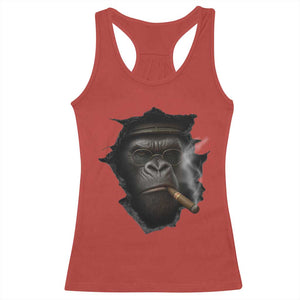 Cool Gorilla With Cigar Racerback Tank Top Animal Lover Gift TS12 Red Print Your Wear