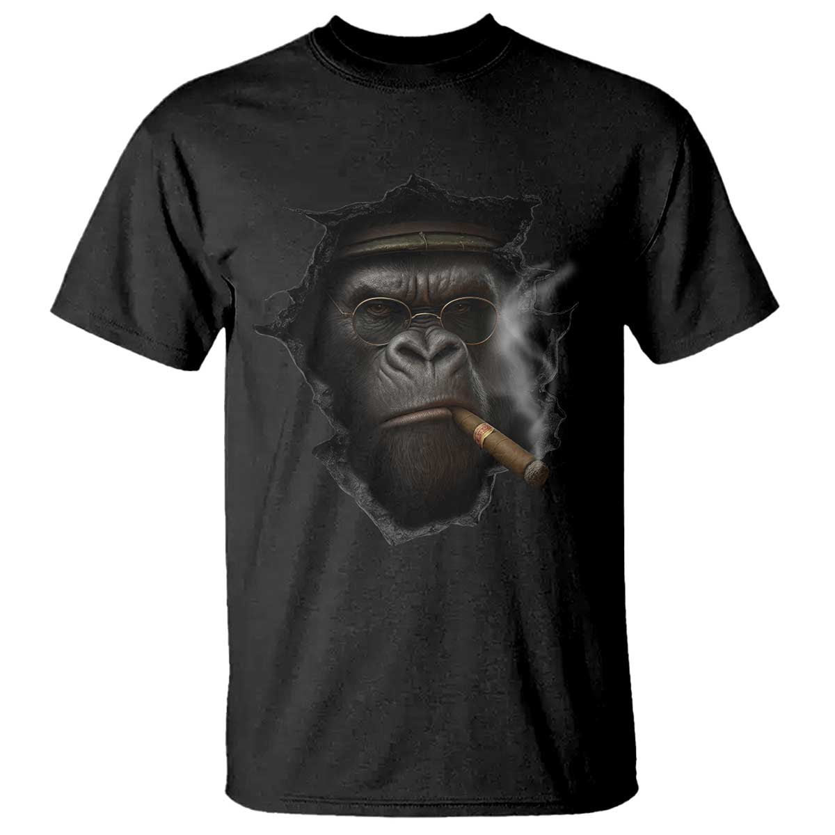 Cool Gorilla With Cigar T Shirt Animal Lover Gift TS12 Black Print Your Wear