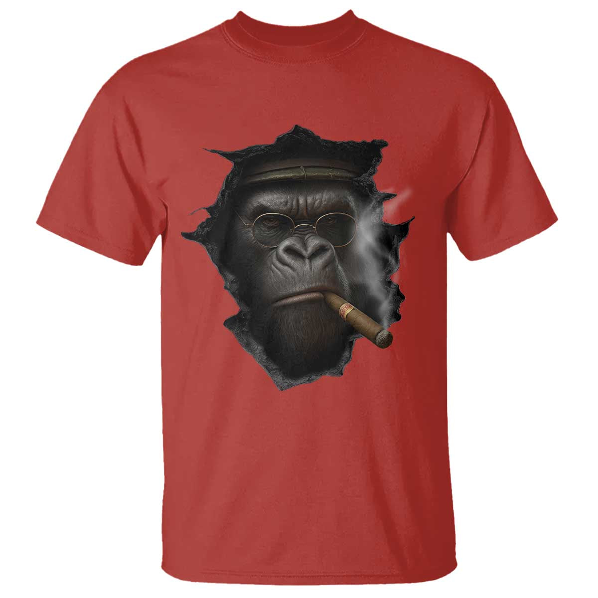 Cool Gorilla With Cigar T Shirt Animal Lover Gift TS12 Red Print Your Wear