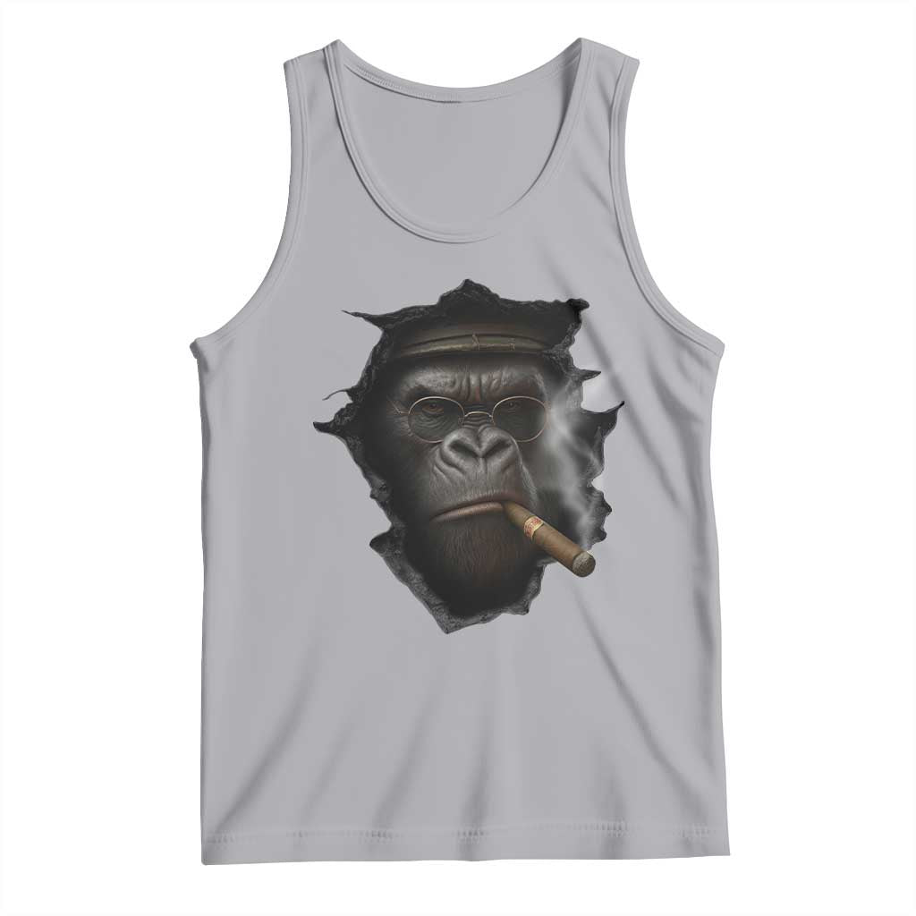 Cool Gorilla With Cigar Tank Top Animal Lover Gift TS12 Athletic Heather Print Your Wear