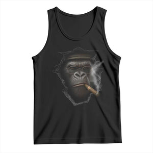 Cool Gorilla With Cigar Tank Top Animal Lover Gift TS12 Black Print Your Wear