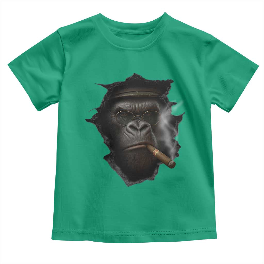 Cool Gorilla With Cigar Toddler T Shirt Animal Lover Gift TS12 Irish Green Print Your Wear