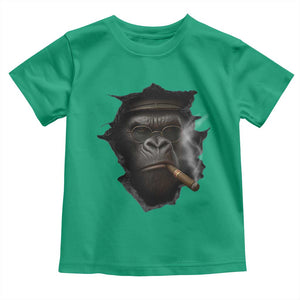 Cool Gorilla With Cigar Toddler T Shirt Animal Lover Gift TS12 Irish Green Print Your Wear