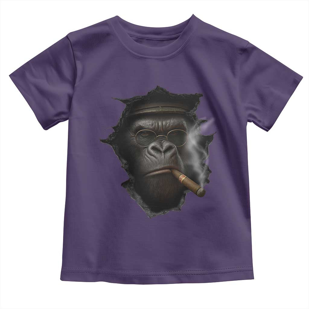 Cool Gorilla With Cigar Toddler T Shirt Animal Lover Gift TS12 Purple Print Your Wear