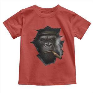 Cool Gorilla With Cigar Toddler T Shirt Animal Lover Gift TS12 Red Print Your Wear