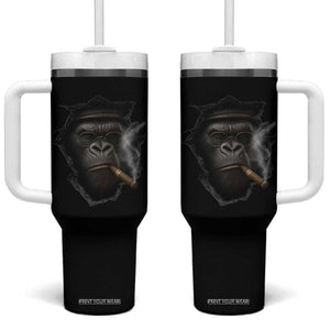 Cool Gorilla With Cigar Tumbler With Handle Animal Lover Gift TS12 One Size: 40 oz Black Print Your Wear
