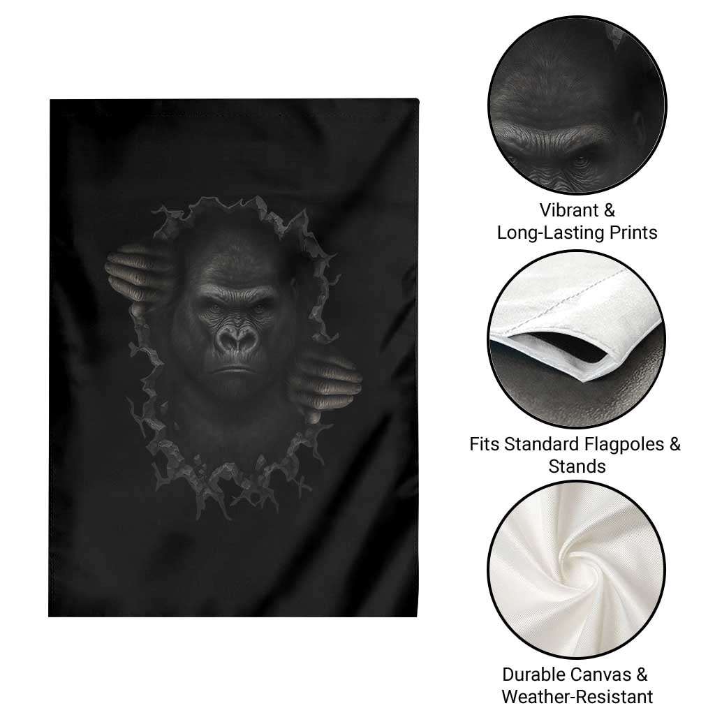 Angry Gorilla Face On Cracked Wall Garden Flag Animal Lover Gift TS12 Print Your Wear