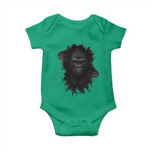 Angry Gorilla Face On Cracked Wall Baby Onesie Animal Lover Gift TS12 Irish Green Print Your Wear