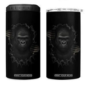 Angry Gorilla Face On Cracked Wall 4 in 1 Can Cooler Tumbler Animal Lover Gift TS12 One Size: 16 oz Black Print Your Wear