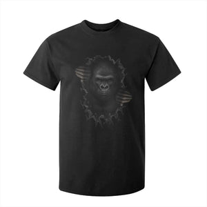 Angry Gorilla Face On Cracked Wall T Shirt For Kid Animal Lover Gift TS12 Black Print Your Wear