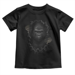 Angry Gorilla Face On Cracked Wall Toddler T Shirt Animal Lover Gift TS12 Black Print Your Wear
