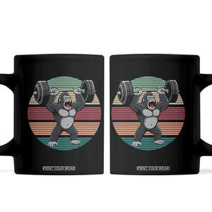 Fitness Lover Gift Coffee Mug Powerlifting Gorilla Strength TS12 Black Print Your Wear