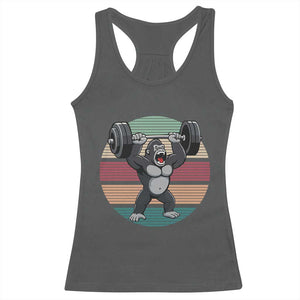 Fitness Lover Gift Racerback Tank Top Powerlifting Gorilla Strength TS12 Dark Heather Print Your Wear