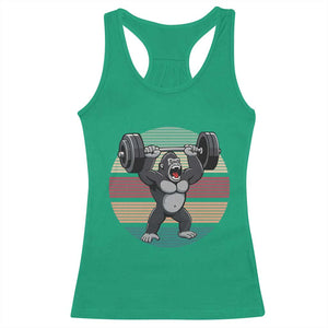 Fitness Lover Gift Racerback Tank Top Powerlifting Gorilla Strength TS12 Irish Green Print Your Wear