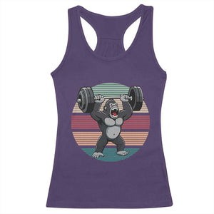 Fitness Lover Gift Racerback Tank Top Powerlifting Gorilla Strength TS12 Purple Print Your Wear