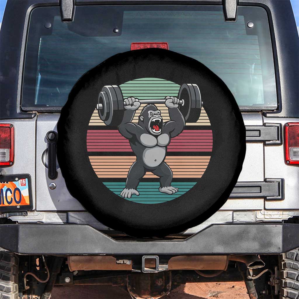 Fitness Lover Gift Spare Tire Cover Powerlifting Gorilla Strength TS12 No hole Black Print Your Wear