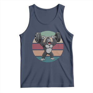 Fitness Lover Gift Tank Top Powerlifting Gorilla Strength TS12 Navy Print Your Wear