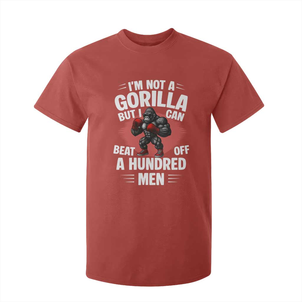 Funny Boxing T Shirt For Kid Not A Gorilla But I Can Beat Off A Hundred Men TS12 Red Print Your Wear
