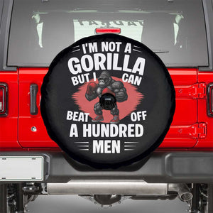 Funny Boxing Spare Tire Cover Not A Gorilla But I Can Beat Off A Hundred Men TS12 Black Print Your Wear