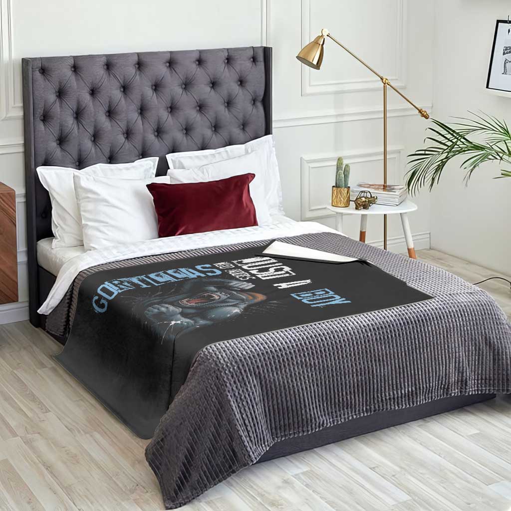 Just A Boy Who Loves Gorillas Throw Blanket Gorilla Lover Gift TS12 Print Your Wear