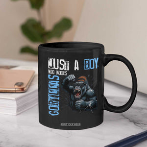 Just A Boy Who Loves Gorillas Coffee Mug Gorilla Lover Gift TS12 Print Your Wear