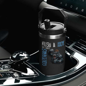 Just A Boy Who Loves Gorillas Flip Straw Tumbler Gorilla Lover Gift TS12 Print Your Wear