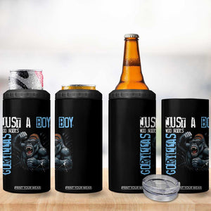 Just A Boy Who Loves Gorillas 4 in 1 Can Cooler Tumbler Gorilla Lover Gift TS12 Print Your Wear