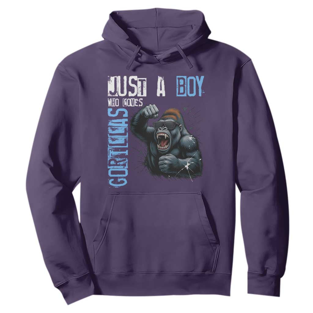 Just A Boy Who Loves Gorillas Hoodie Gorilla Lover Gift TS12 Purple Print Your Wear