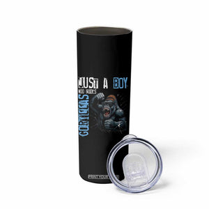 Just A Boy Who Loves Gorillas Skinny Tumbler Gorilla Lover Gift TS12 Print Your Wear