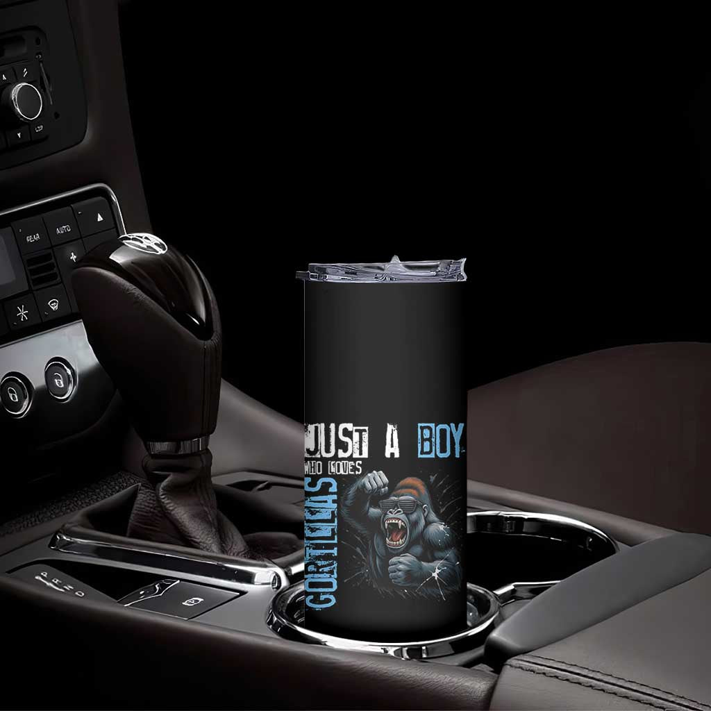 Just A Boy Who Loves Gorillas Skinny Tumbler Gorilla Lover Gift TS12 Print Your Wear