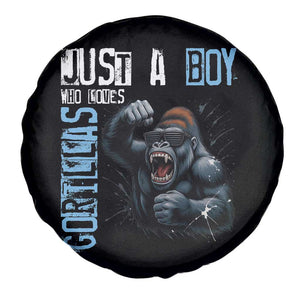 Just A Boy Who Loves Gorillas Spare Tire Cover Gorilla Lover Gift TS12 Print Your Wear