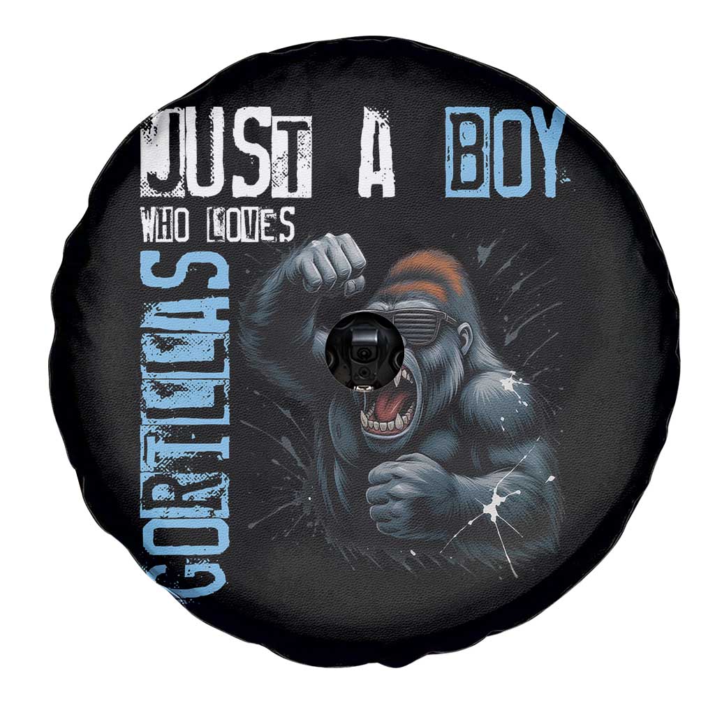 Just A Boy Who Loves Gorillas Spare Tire Cover Gorilla Lover Gift TS12 Print Your Wear