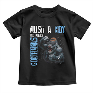 Just A Boy Who Loves Gorillas Toddler T Shirt Gorilla Lover Gift TS12 Black Print Your Wear