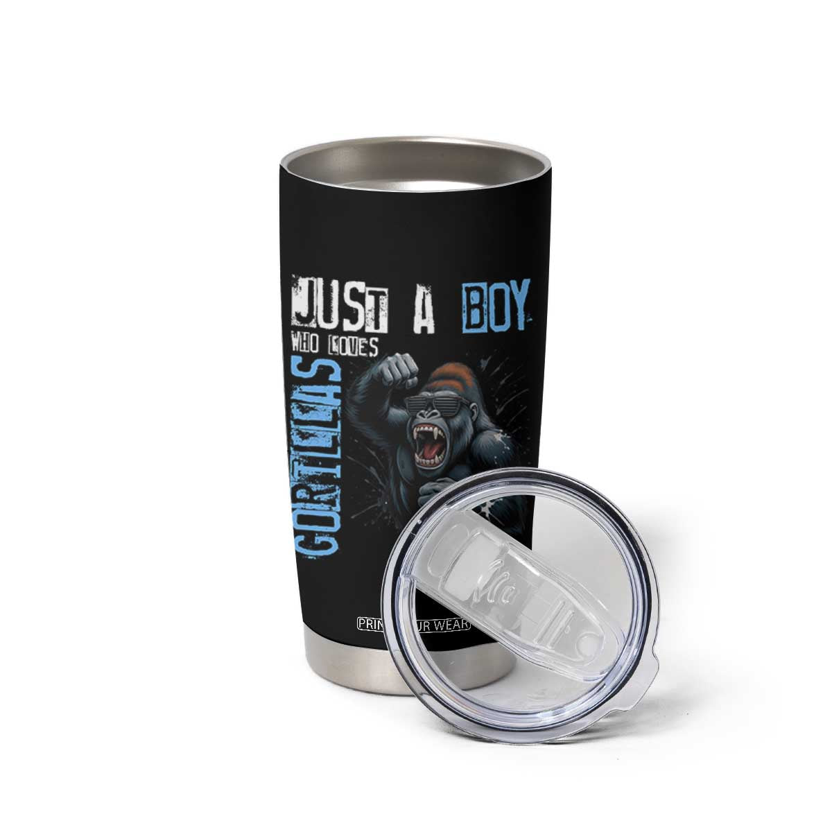 Just A Boy Who Loves Gorillas Tumbler Cup Gorilla Lover Gift TS12 Print Your Wear