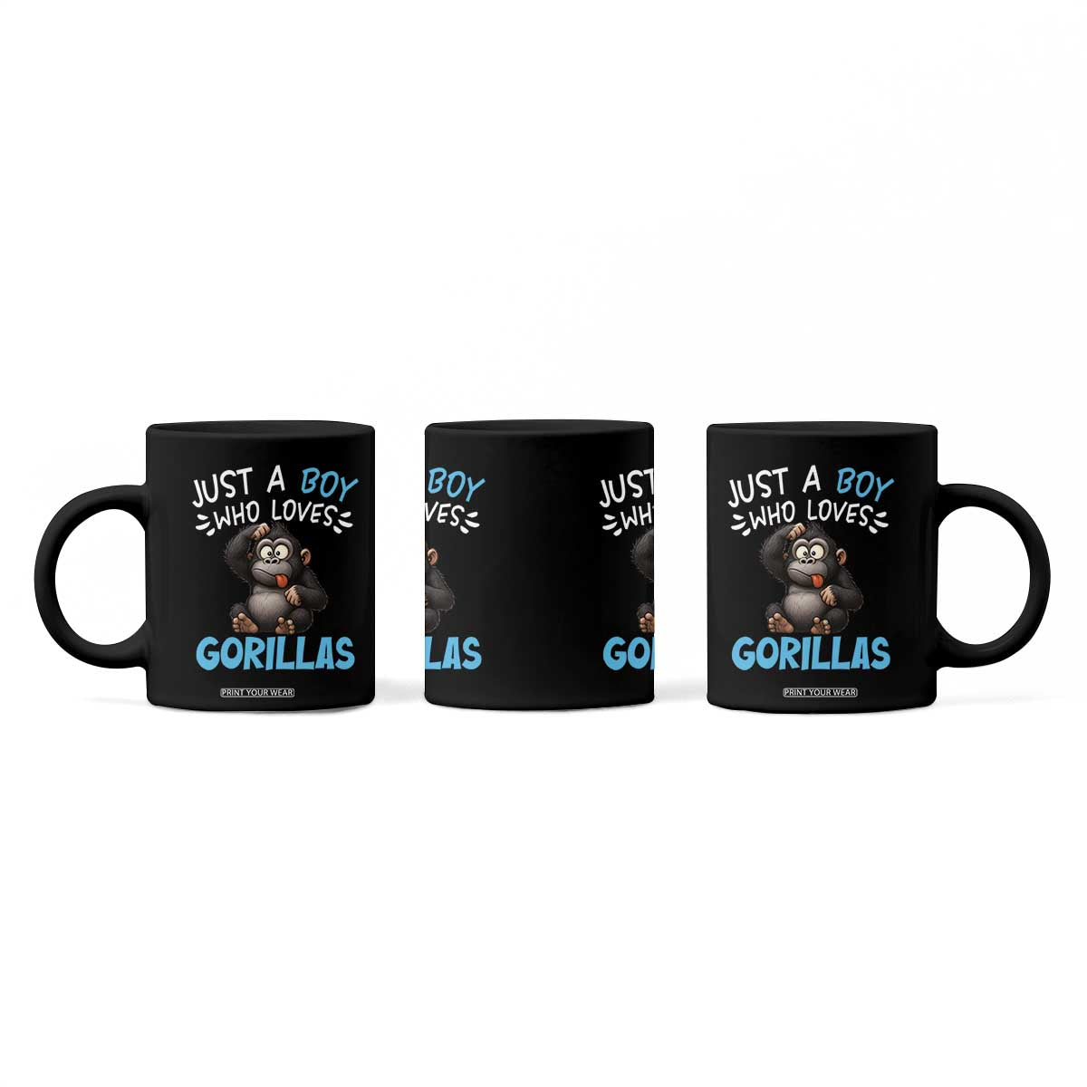 Funny Gorilla Lover Gift Coffee Mug Just A Boy Who Loves Gorillas TS12 Print Your Wear