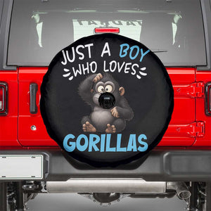 Funny Gorilla Lover Gift Spare Tire Cover Just A Boy Who Loves Gorillas TS12 Black Print Your Wear