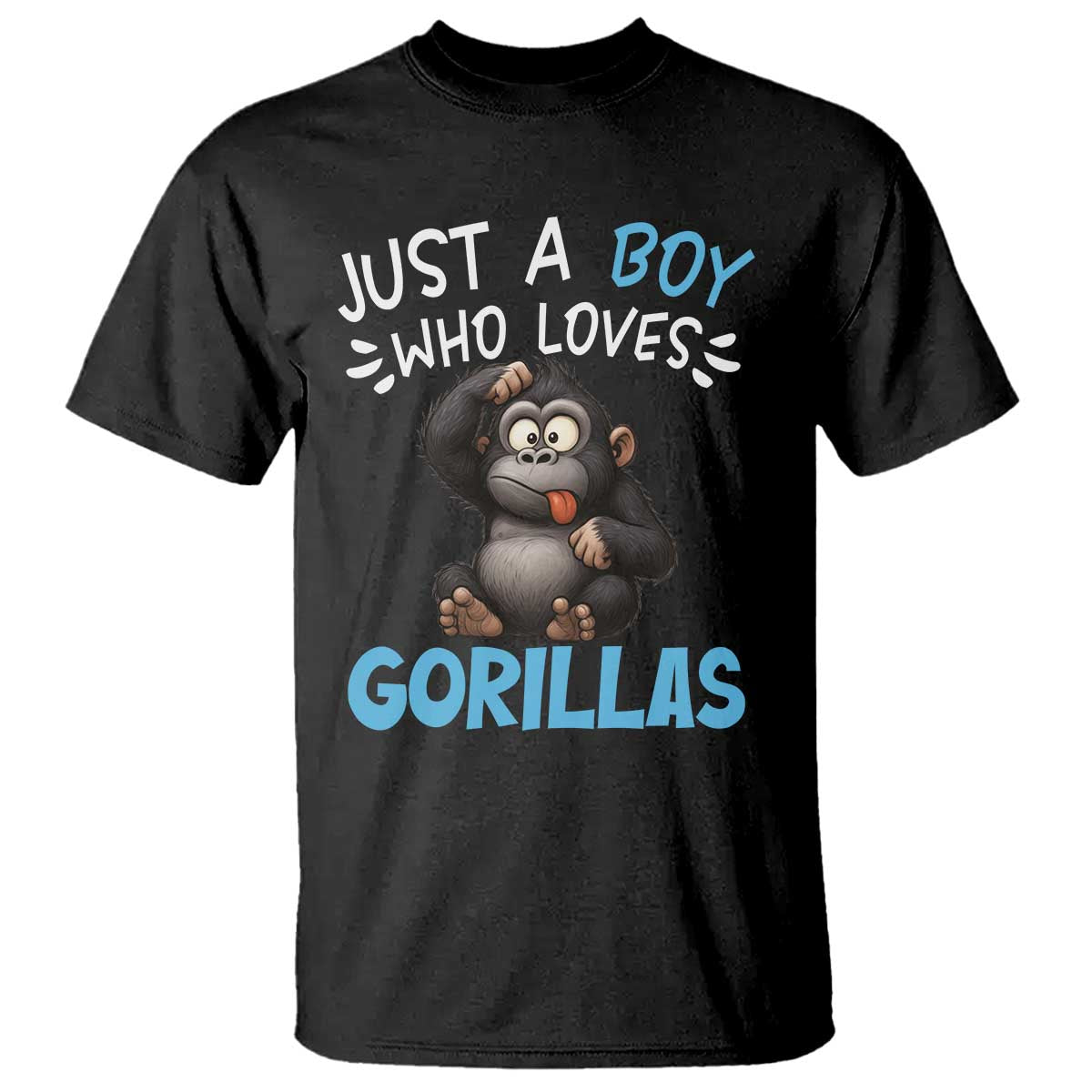 Funny Gorilla Lover Gift T Shirt Just A Boy Who Loves Gorillas TS12 Black Print Your Wear