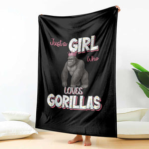 Gorilla Lover Gift Throw Blanket Just A Girl Who Loves Gorillas TS12 Print Your Wear