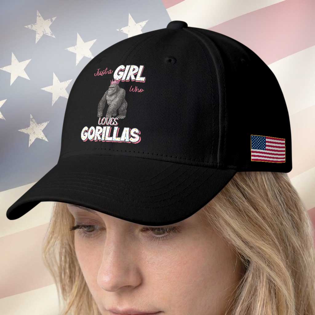 Gorilla Lover Gift Baseball Cap Just A Girl Who Loves Gorillas TS12 Print Your Wear