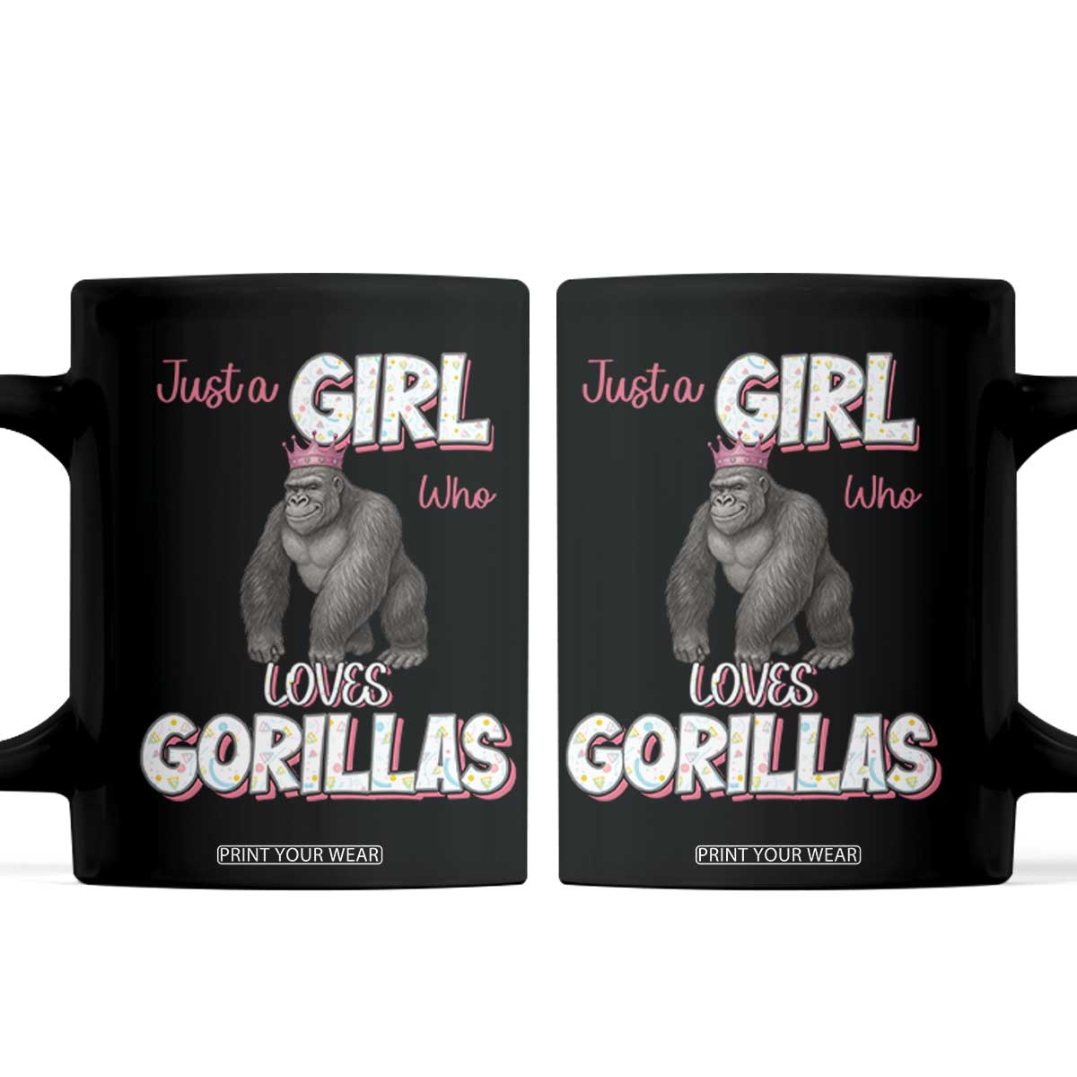 Gorilla Lover Gift Coffee Mug Just A Girl Who Loves Gorillas TS12 Black Print Your Wear