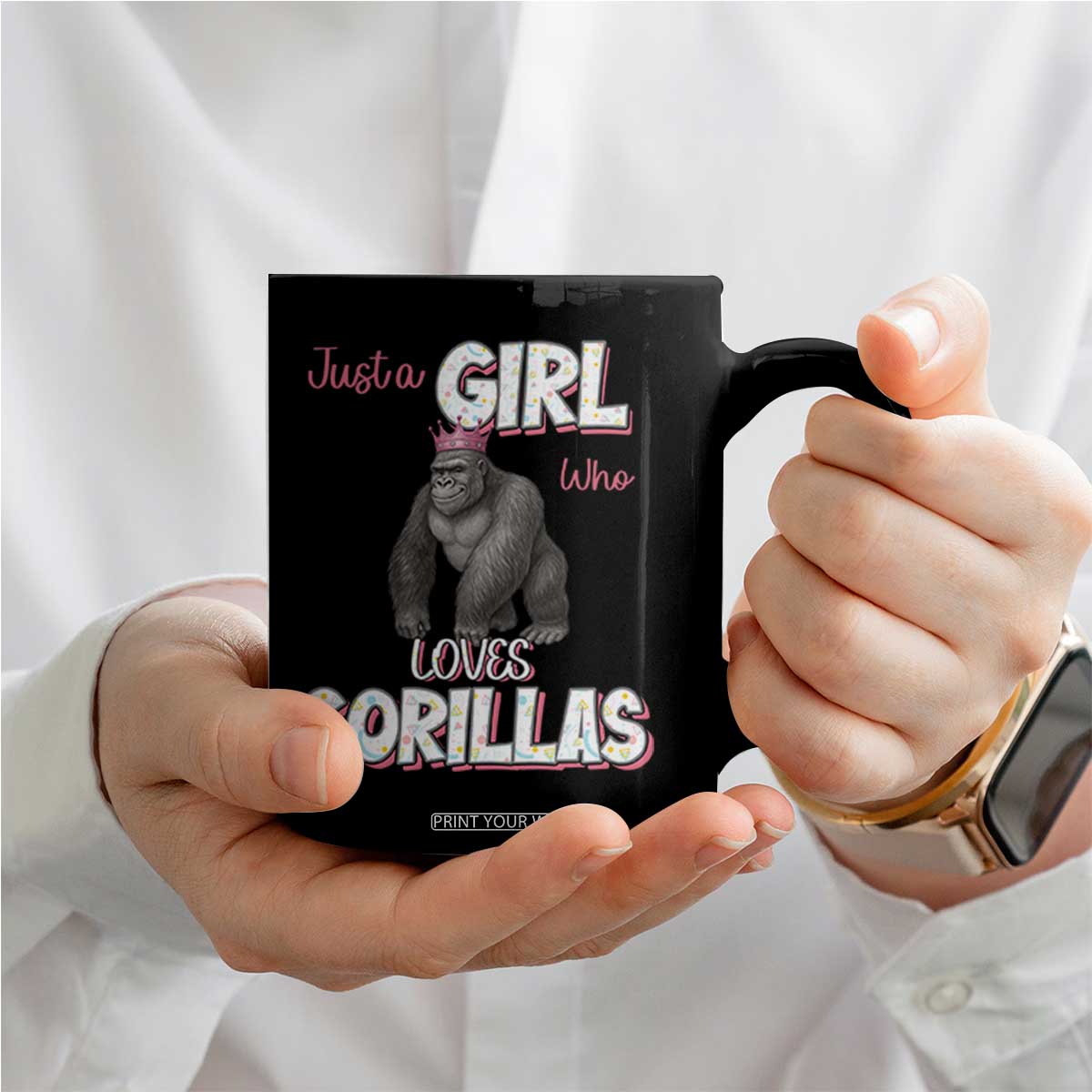 Gorilla Lover Gift Coffee Mug Just A Girl Who Loves Gorillas TS12 Print Your Wear