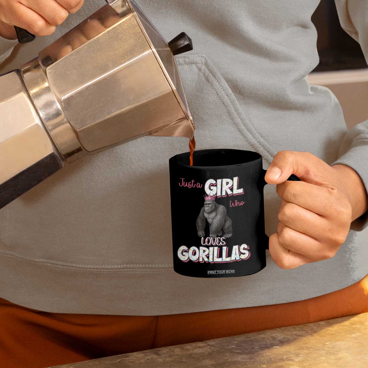 Gorilla Lover Gift Coffee Mug Just A Girl Who Loves Gorillas TS12 Print Your Wear
