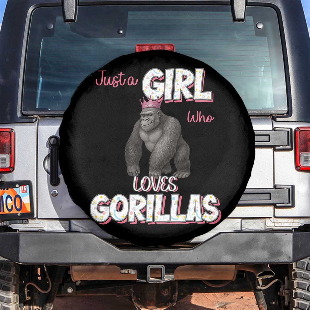 Gorilla Lover Gift Spare Tire Cover Just A Girl Who Loves Gorillas TS12 No hole Black Print Your Wear