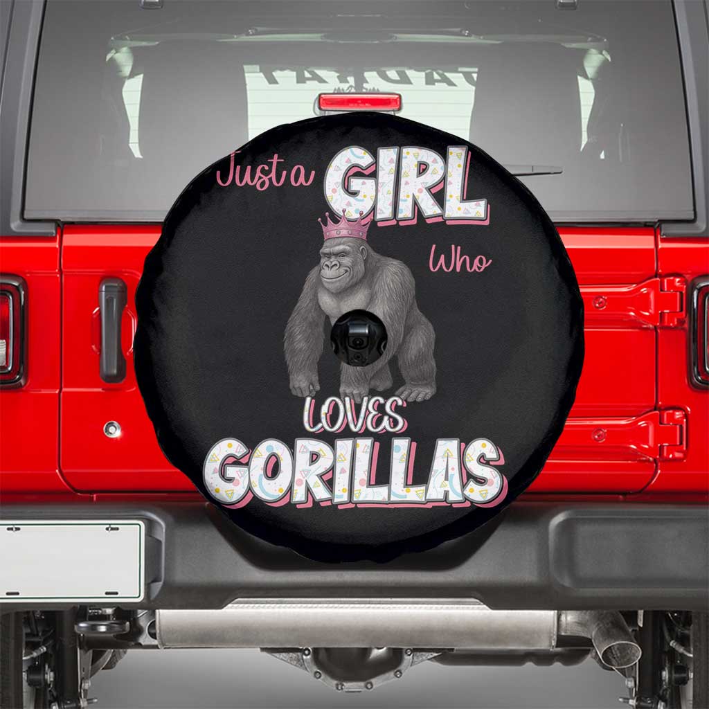 Gorilla Lover Gift Spare Tire Cover Just A Girl Who Loves Gorillas TS12 Black Print Your Wear