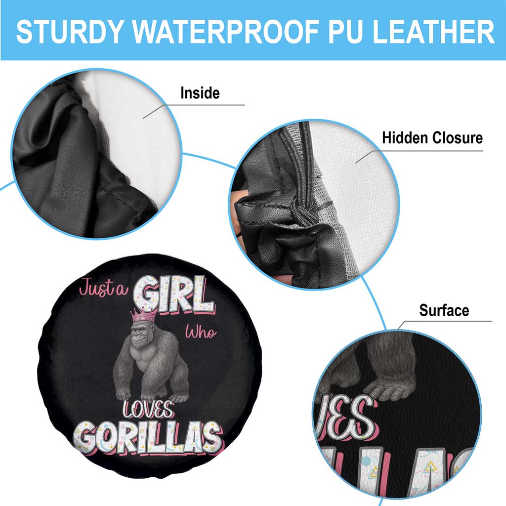 Gorilla Lover Gift Spare Tire Cover Just A Girl Who Loves Gorillas TS12 Print Your Wear