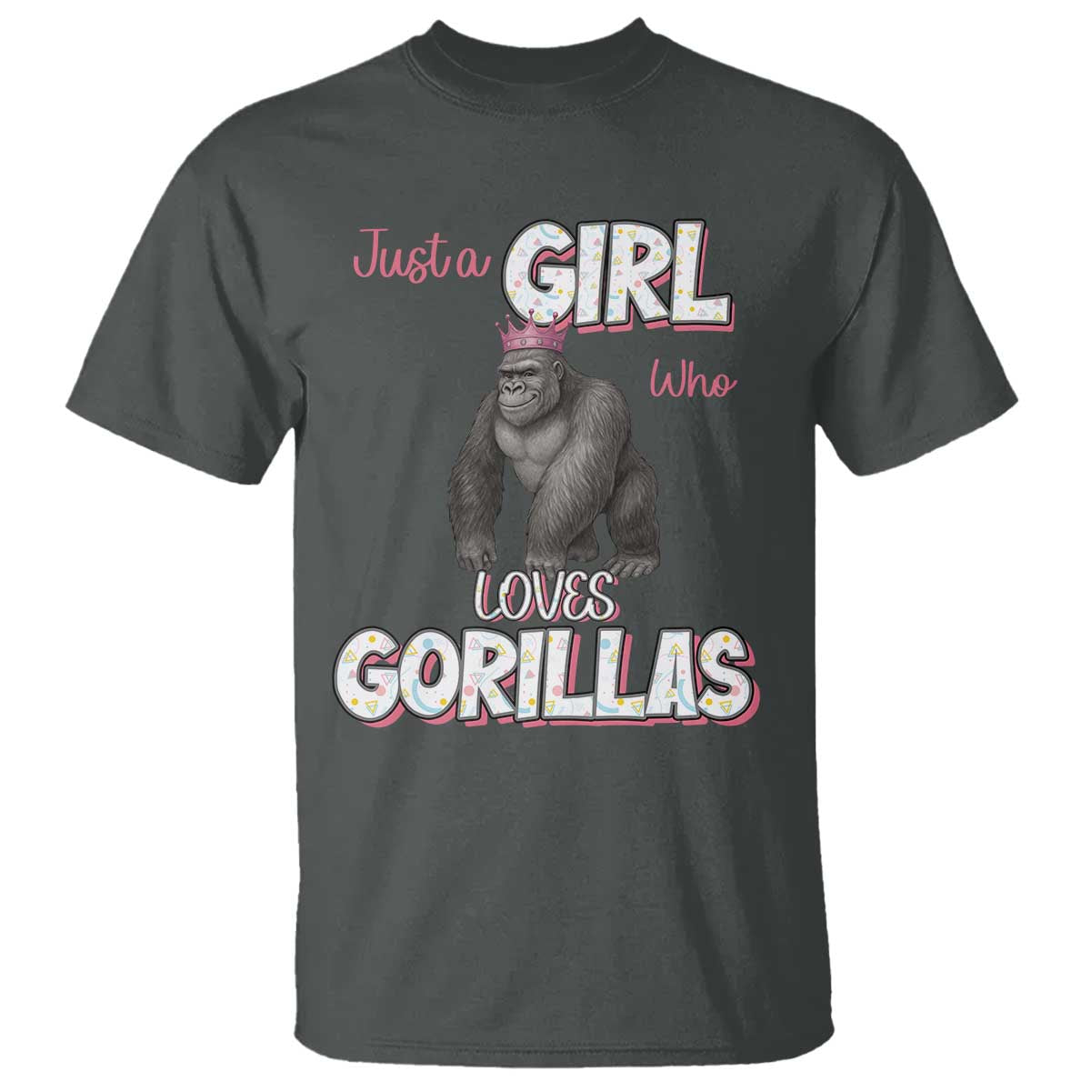 Gorilla Lover Gift T Shirt Just A Girl Who Loves Gorillas TS12 Dark Heather Print Your Wear